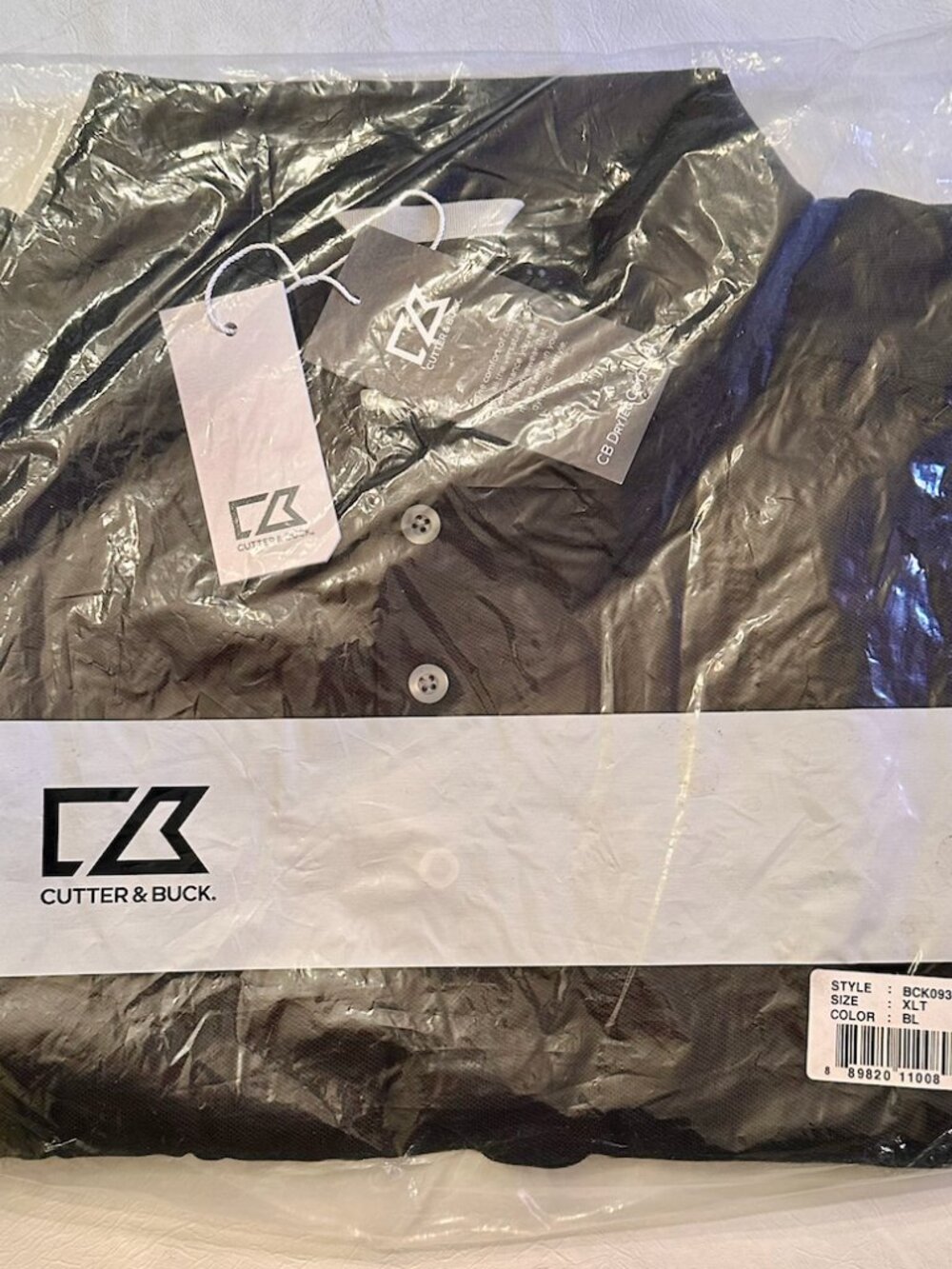 Cutter & Buck DryTec Black Polo Shirt, XL/T